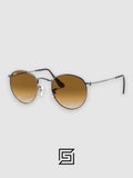 Ray Ban Sunglasses RB3447 ROUND METAL Unisex - brown