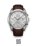 Tissot Couturier Chronograph - Silver Dial - Brown Leather Strap - Japanese Quartz