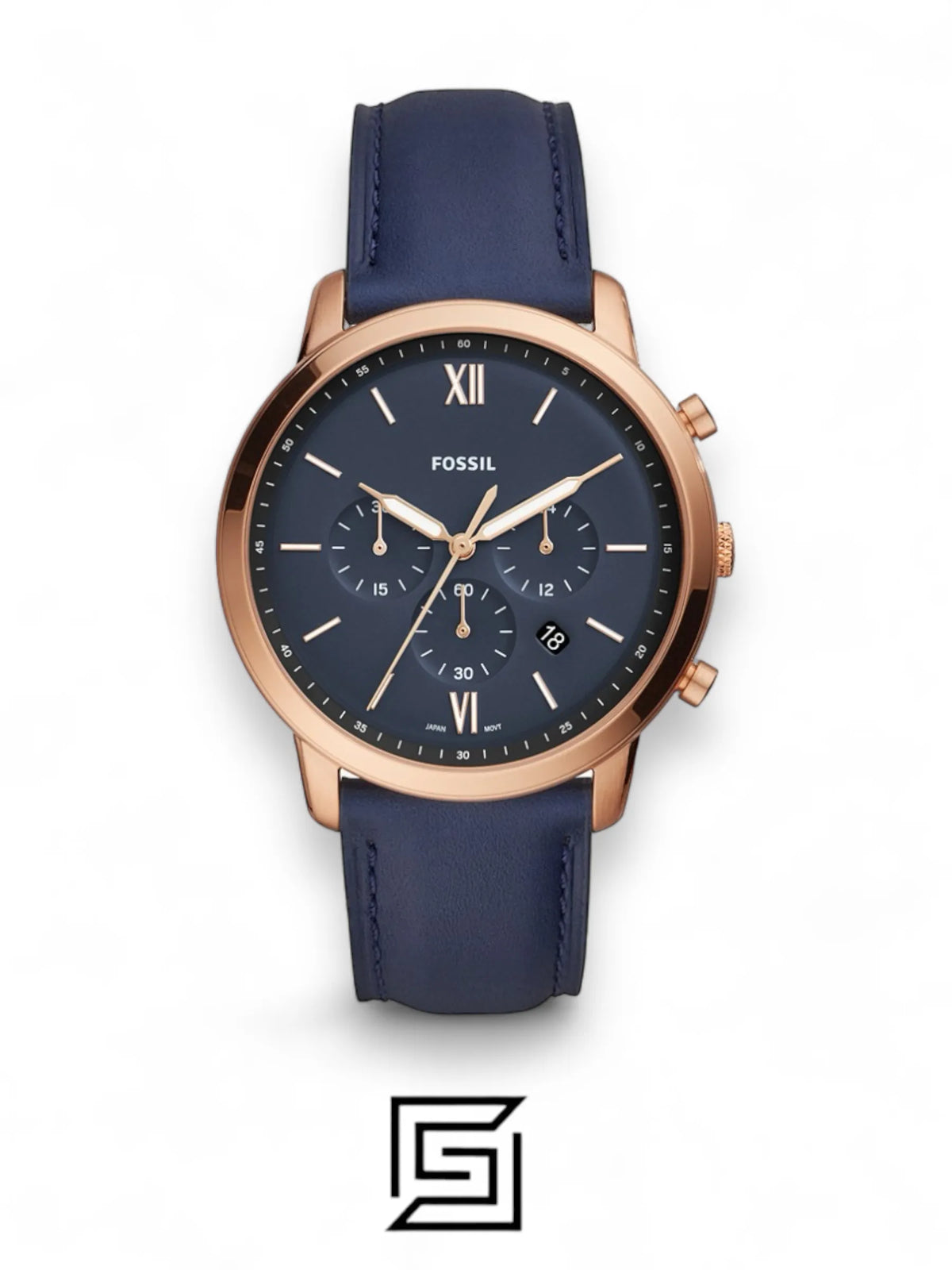 Fossil watches Neutra Chronograph Navy Leather Watch - FS5454