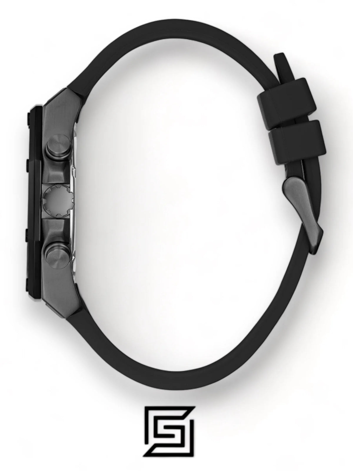 GW0263G4 BLACK CASE BLACK SILICONE WATCH