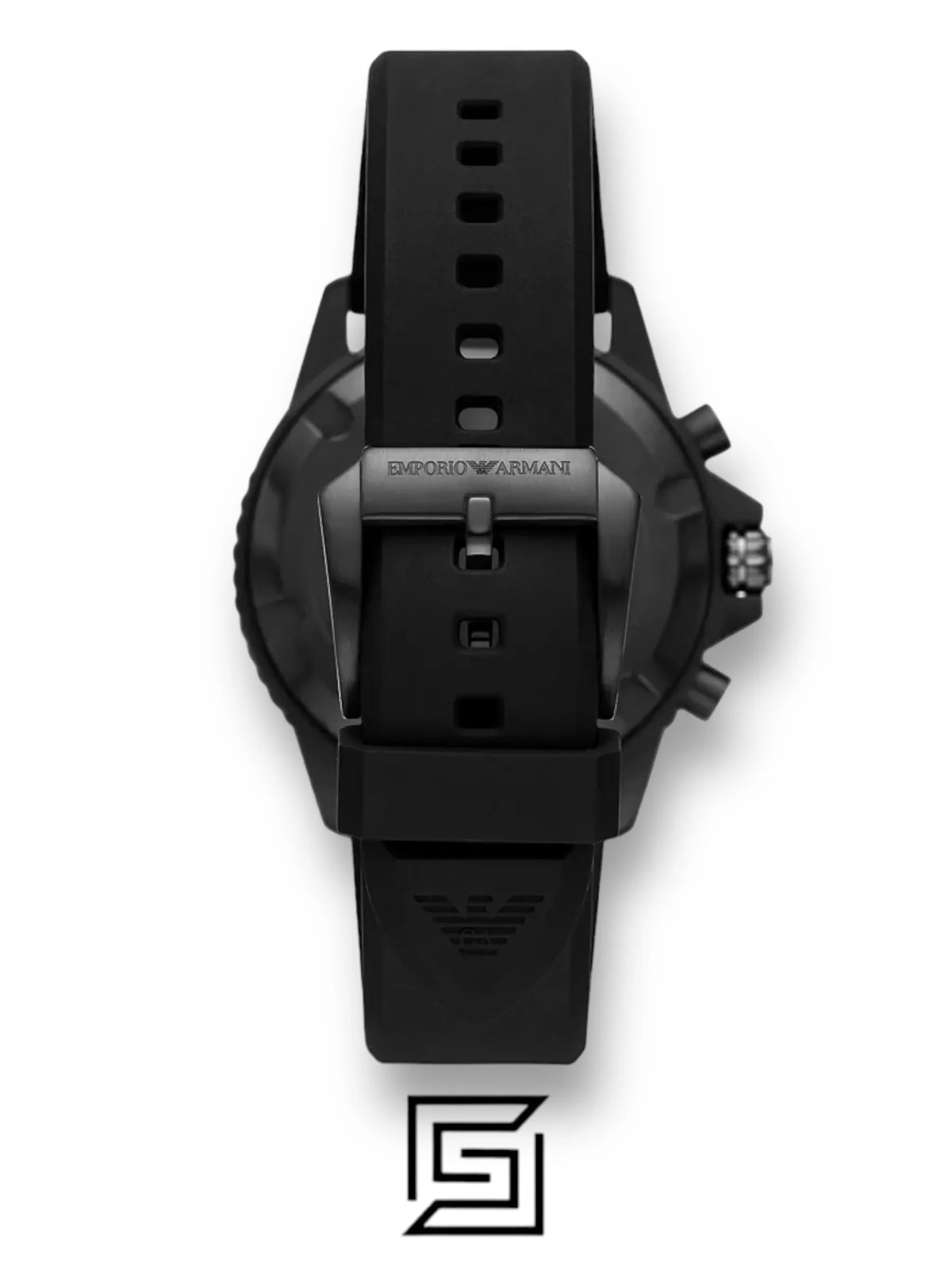 Emporio Armani Chronograph Black Silicone Watch (Model: AR11463)
