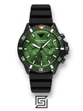 Emporio Armani Chronograph Black Silicone Watch (Model: AR11463)