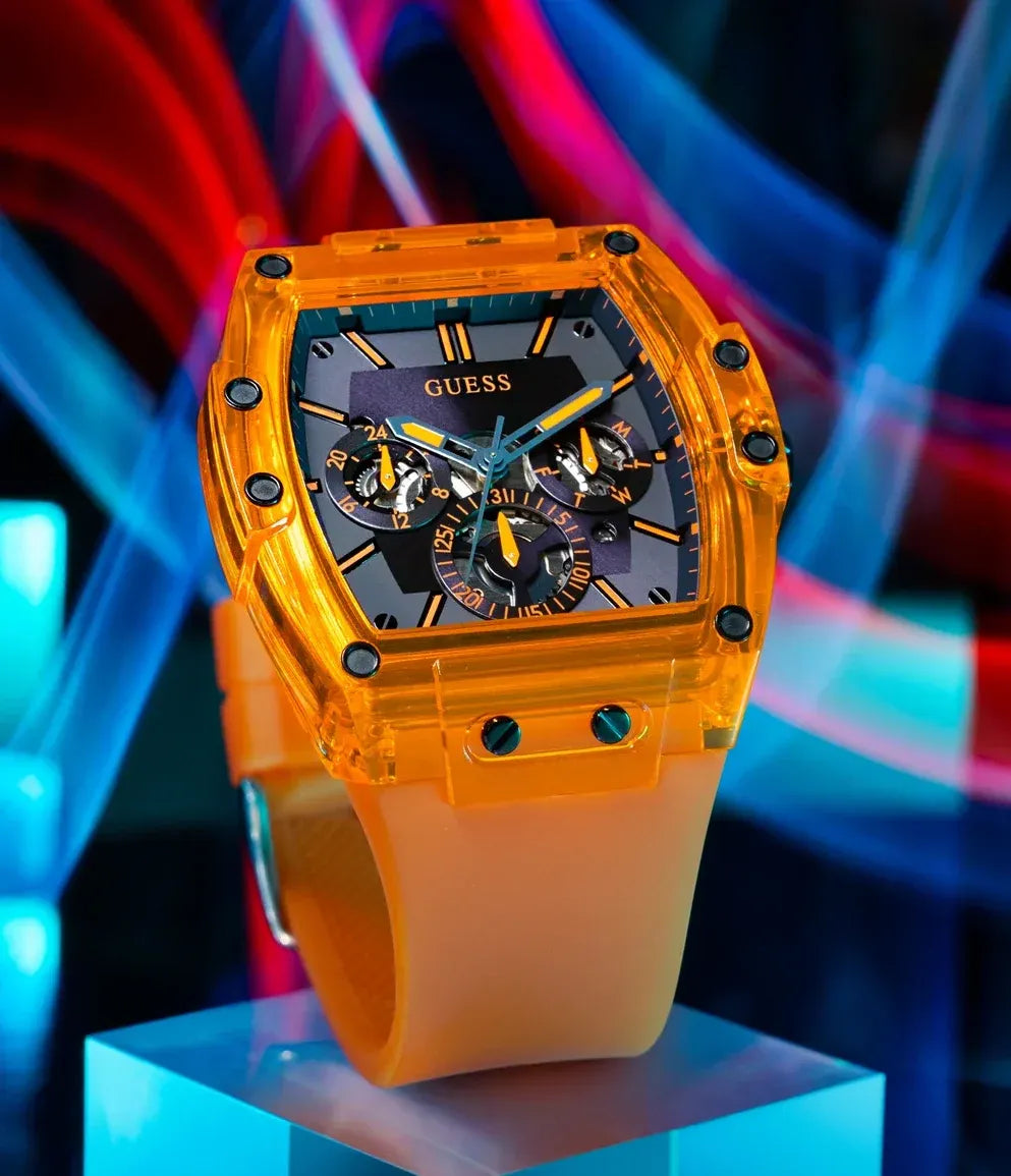 original-watches GUESS Mens Orange Multi-function Watch - GW0203G10