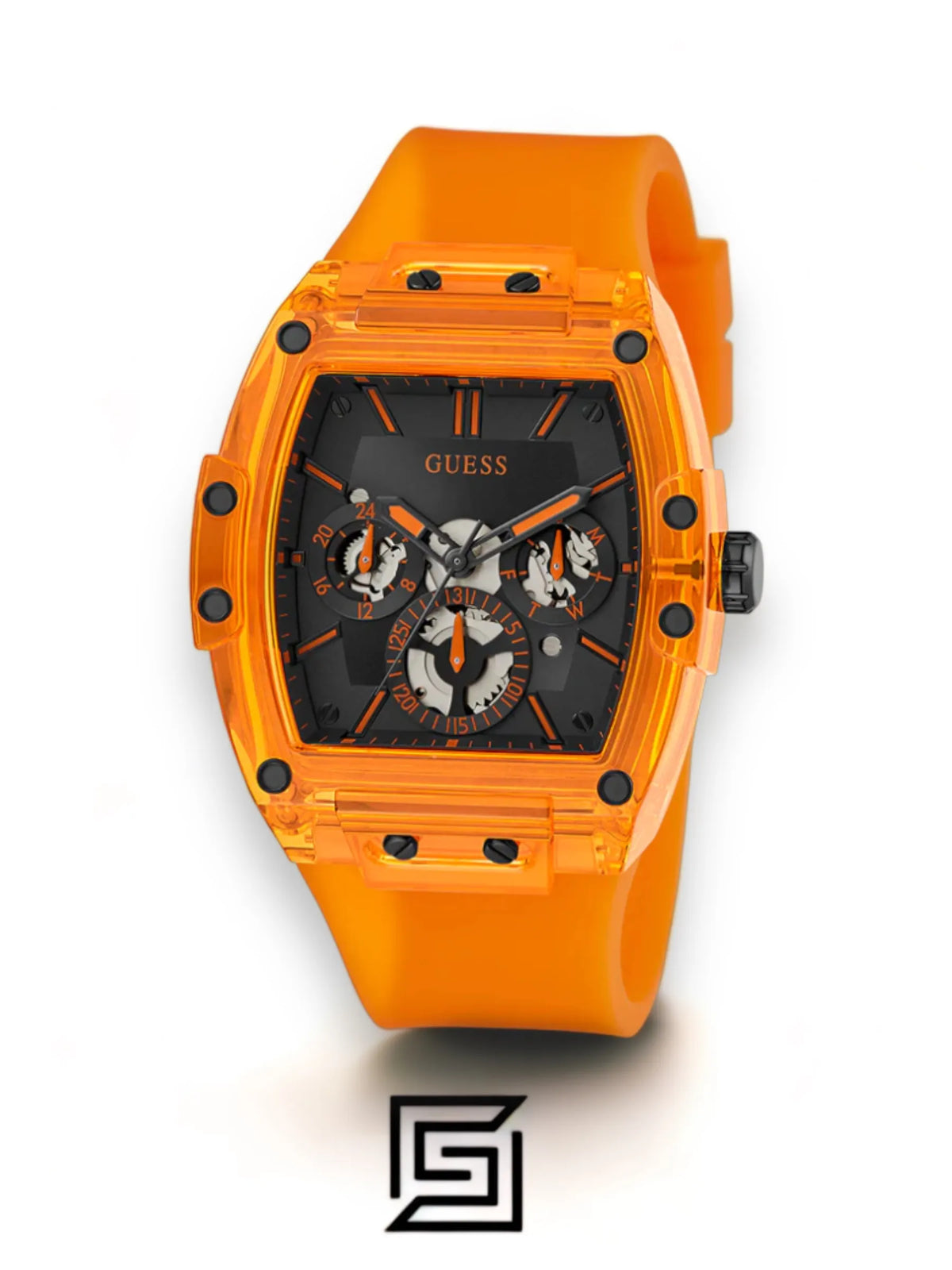 original-watches GUESS Mens Orange Multi-function Watch - GW0203G10