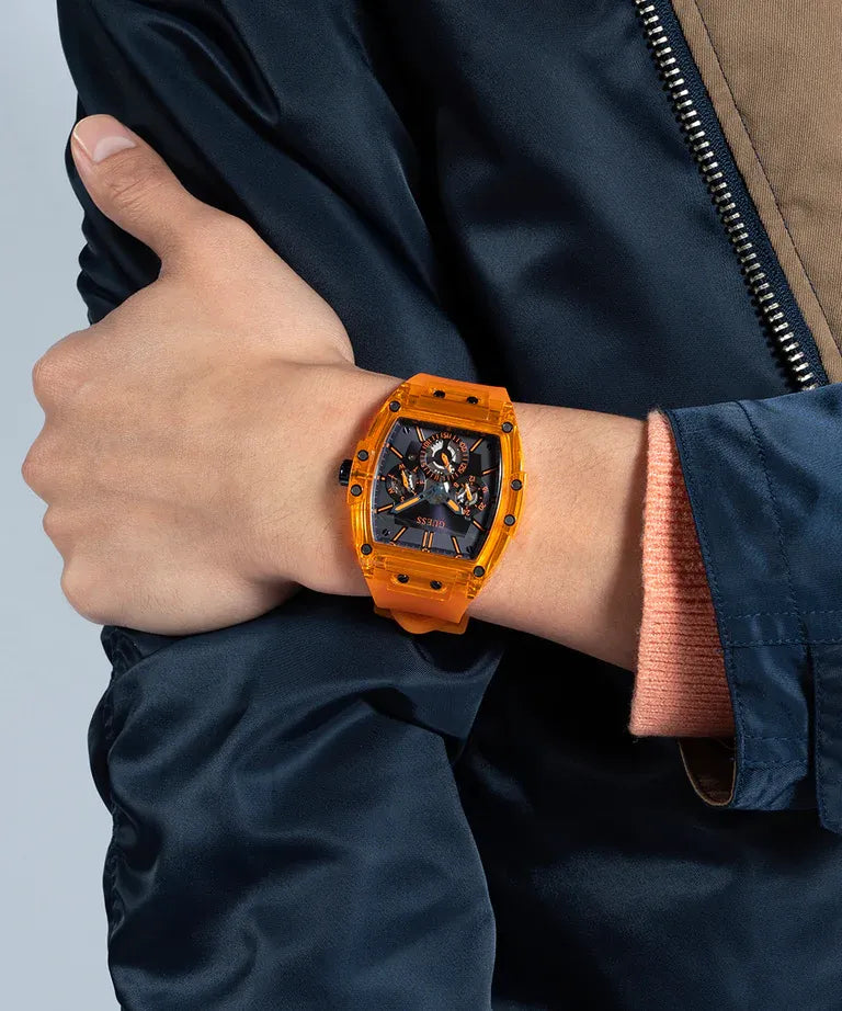 original-watches GUESS Mens Orange Multi-function Watch - GW0203G10