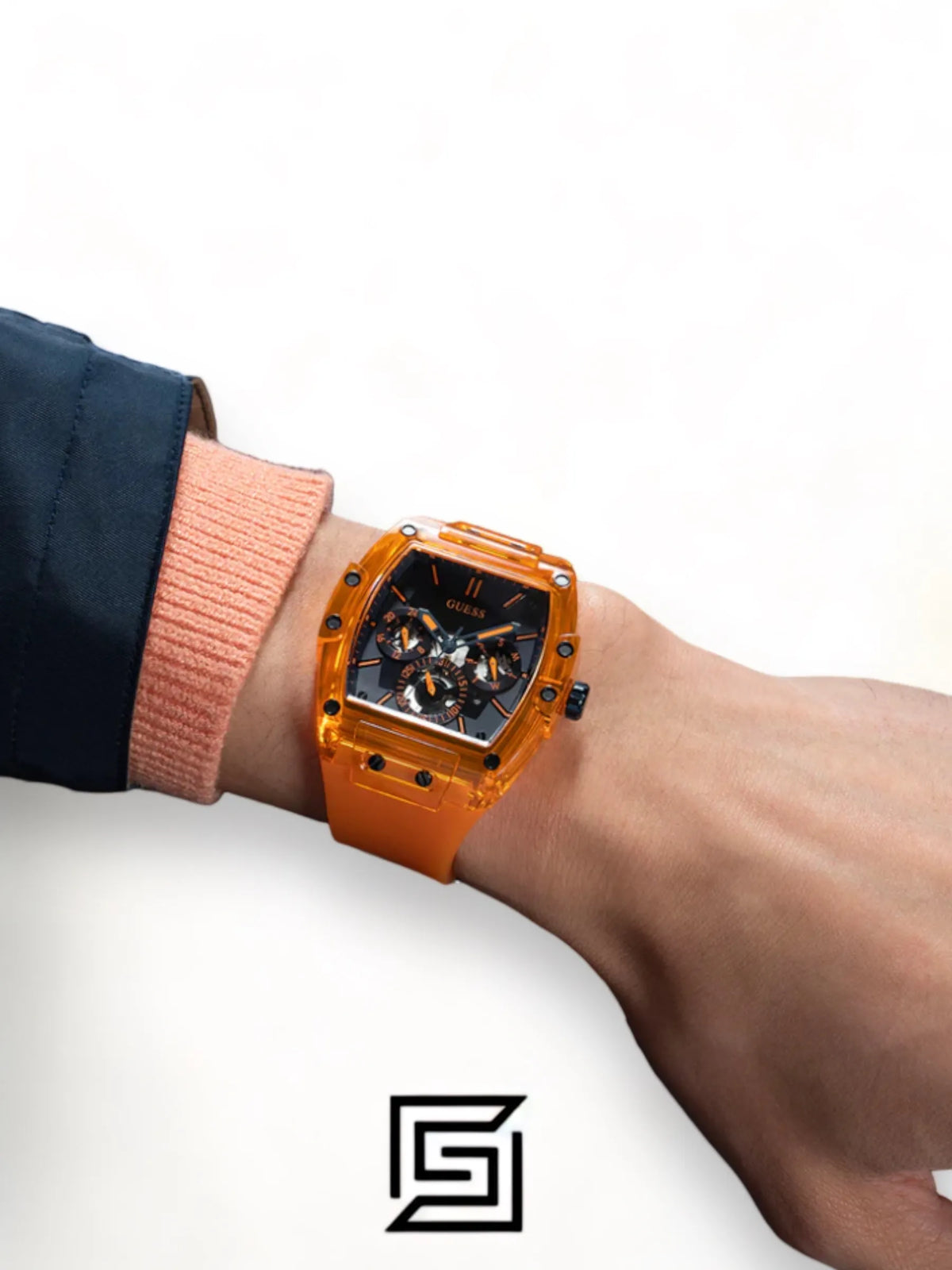 original-watches GUESS Mens Orange Multi-function Watch - GW0203G10