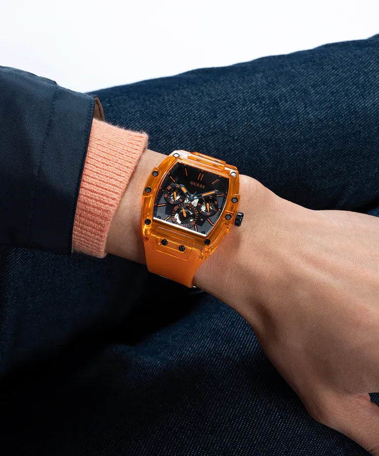 original-watches GUESS Mens Orange Multi-function Watch - GW0203G10