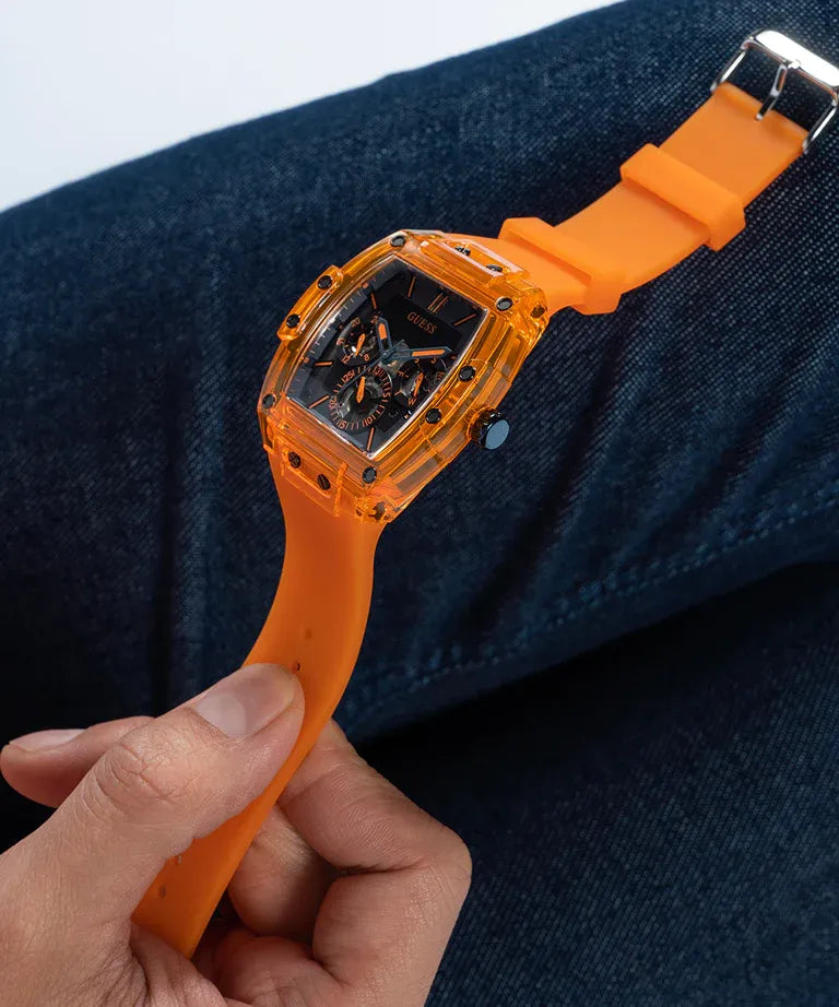 original-watches GUESS Mens Orange Multi-function Watch - GW0203G10