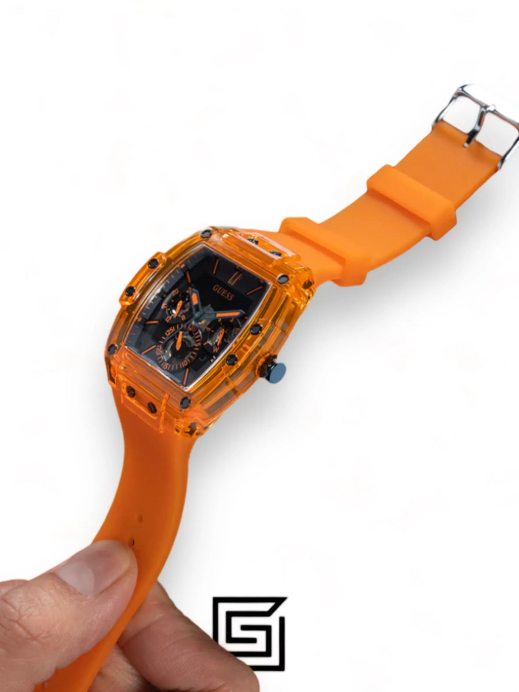 original-watches GUESS Mens Orange Multi-function Watch - GW0203G10