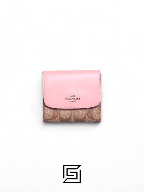 Small Wallet In Signature Canvas Style No. F87589 Pink