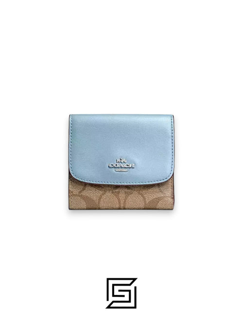 Small Wallet In Signature Canvas Style No. F87589 Blue