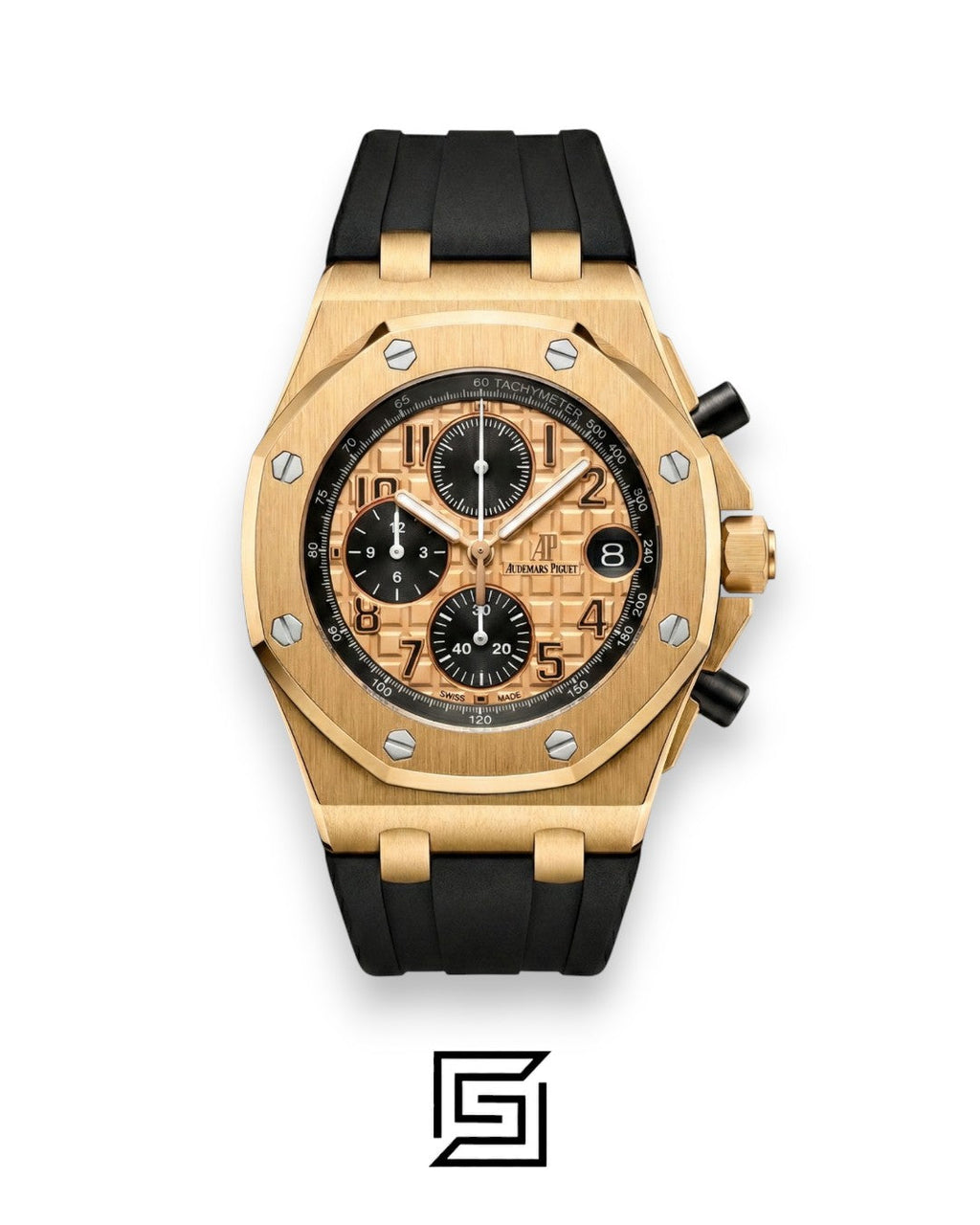 Audemars Piguet Royal Oak Offshore Chronograph – Rose Gold Dial – Rubber Strap – Japanese Quartz