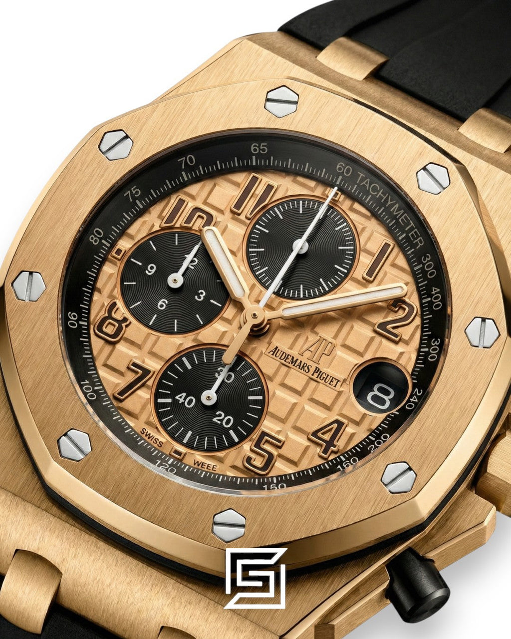 Audemars Piguet Royal Oak Offshore Chronograph – Rose Gold Dial – Rubber Strap – Japanese Quartz