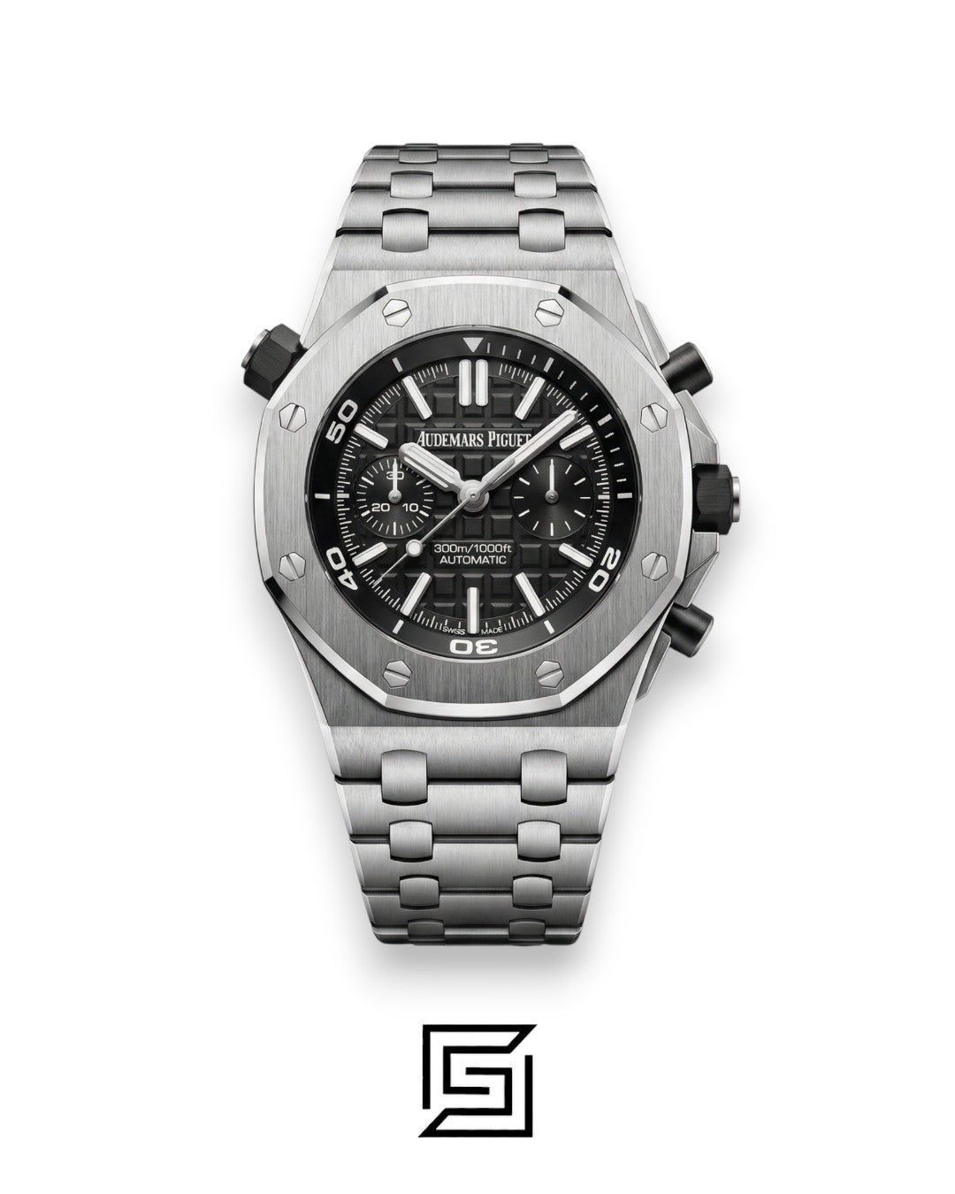 ROYAL OAK OFFSHORE j03168 2 COUNTERS-M/SILVER - BLACK
