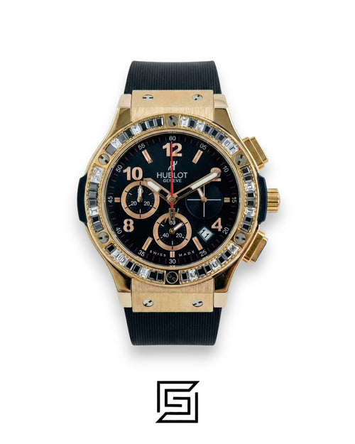 Hublot Big Bang Women – Black Dial, White Diamond Bezel & Rose Gold