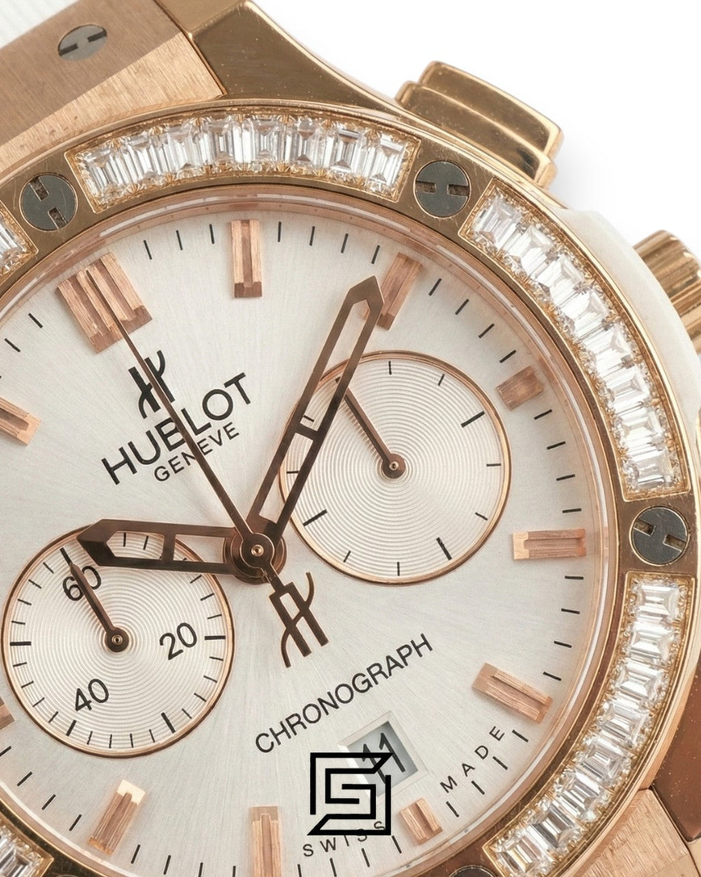 Hublot Big Bang Women - Rose Gold - White Diamond - White Rubber Strap