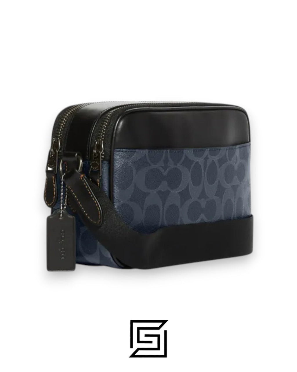 Graham Crossbody Bag In Blocked Signature Canvas With Varsity Stripe C9965