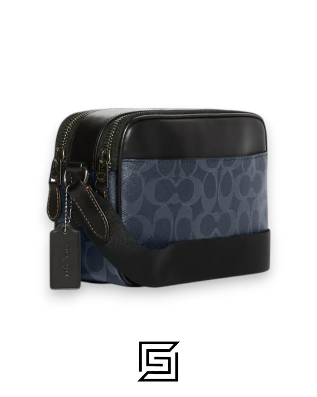 Graham Crossbody Bag In Blocked Signature Canvas With Varsity Stripe C9965