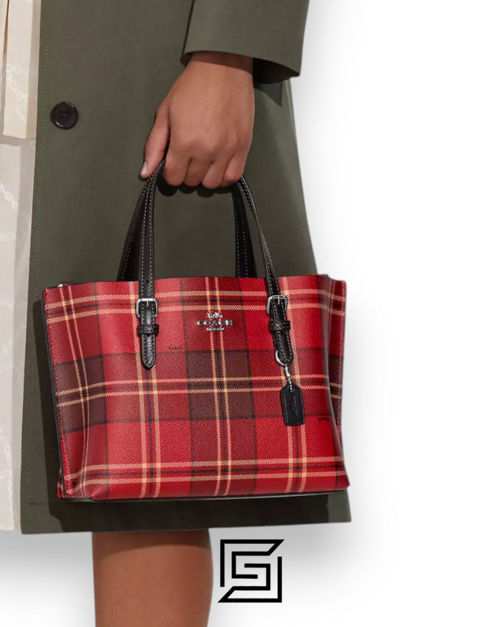 Mollie Tote Bag 25 With Tartan Plaid Print CC874