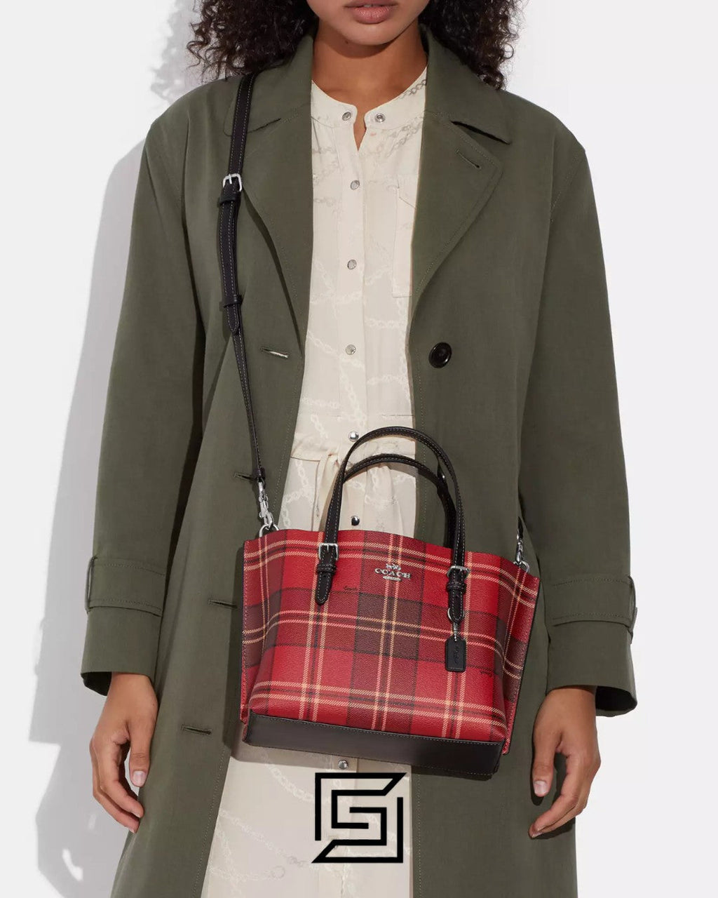 Mollie Tote Bag 25 With Tartan Plaid Print CC874
