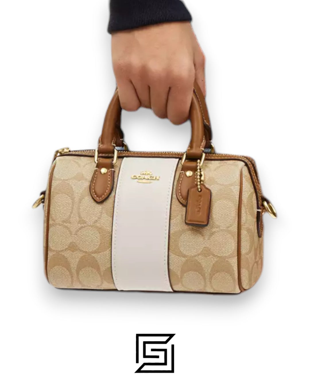 Mini Rowan Crossbody In Signature Canvas With Stripe CR243