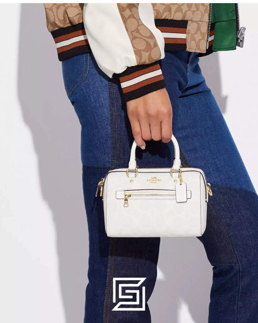Mini Rowan Crossbody In Signature Canvas C9947 White