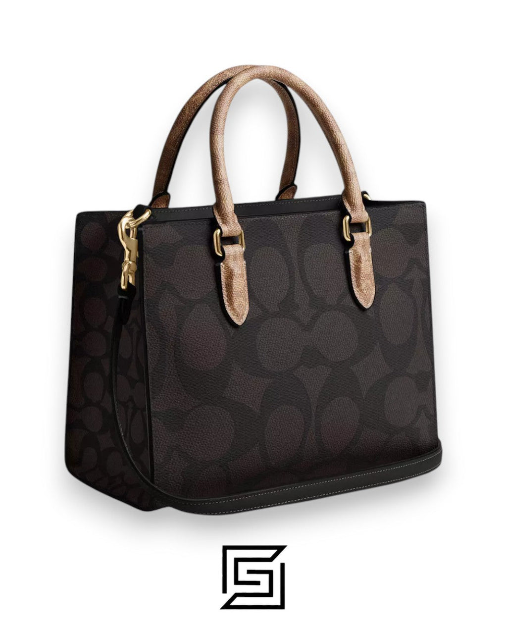 Maggie Small Tote Bag In Blocked Signature Canvas CY676