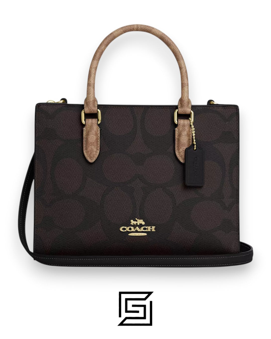 Maggie Small Tote Bag In Blocked Signature Canvas CY676