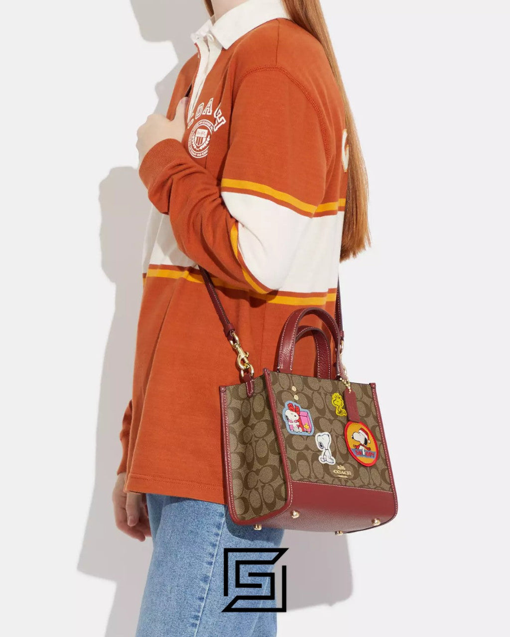 Coach X Peanuts Dempsey Tote Bag 22 In Signature Canvas With Patches CE851