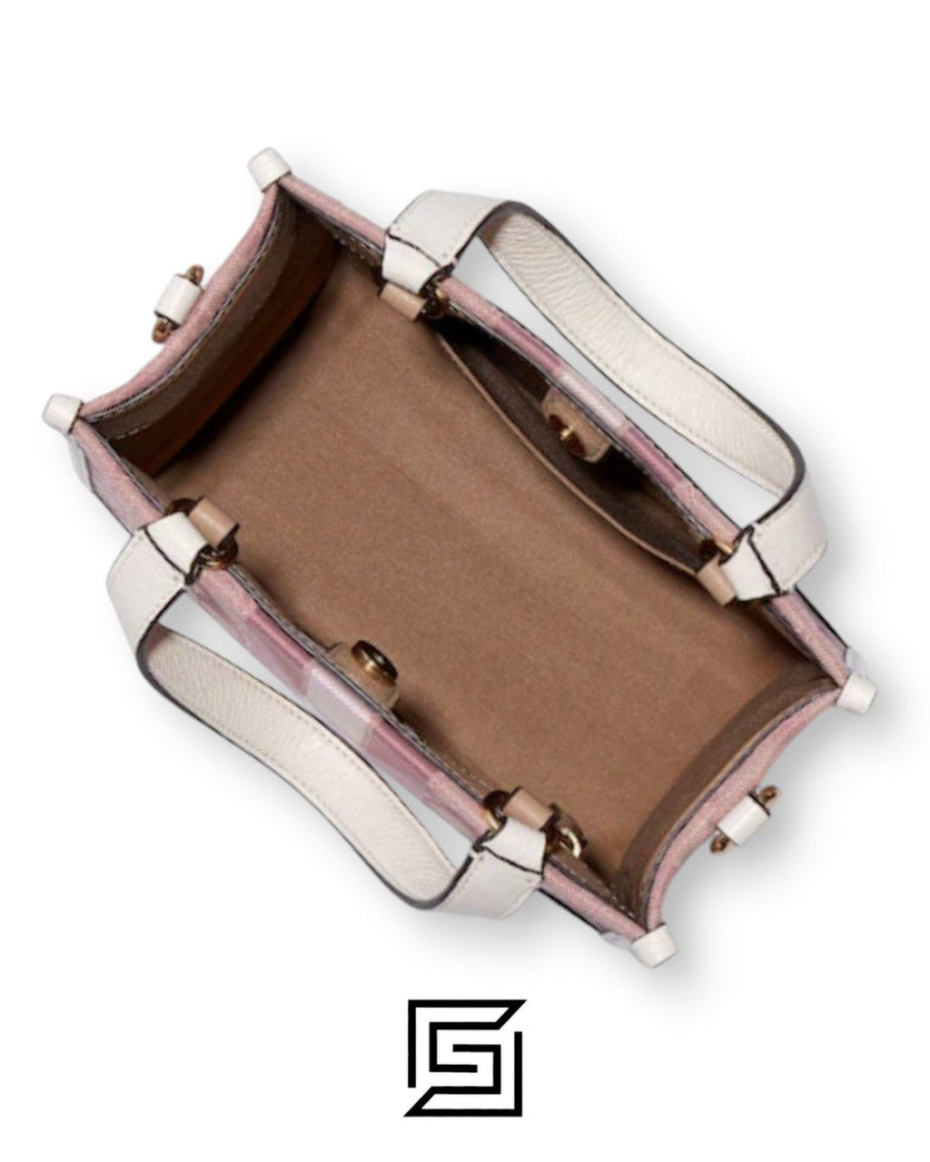 Dempsey Tote 22 In Signature Jacquard With Stripe And Coach Patch Style No. C5115 Pink x White