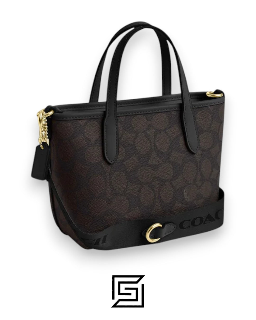 City Mini Tote Bag In Signature Canvas CW032 BROWN