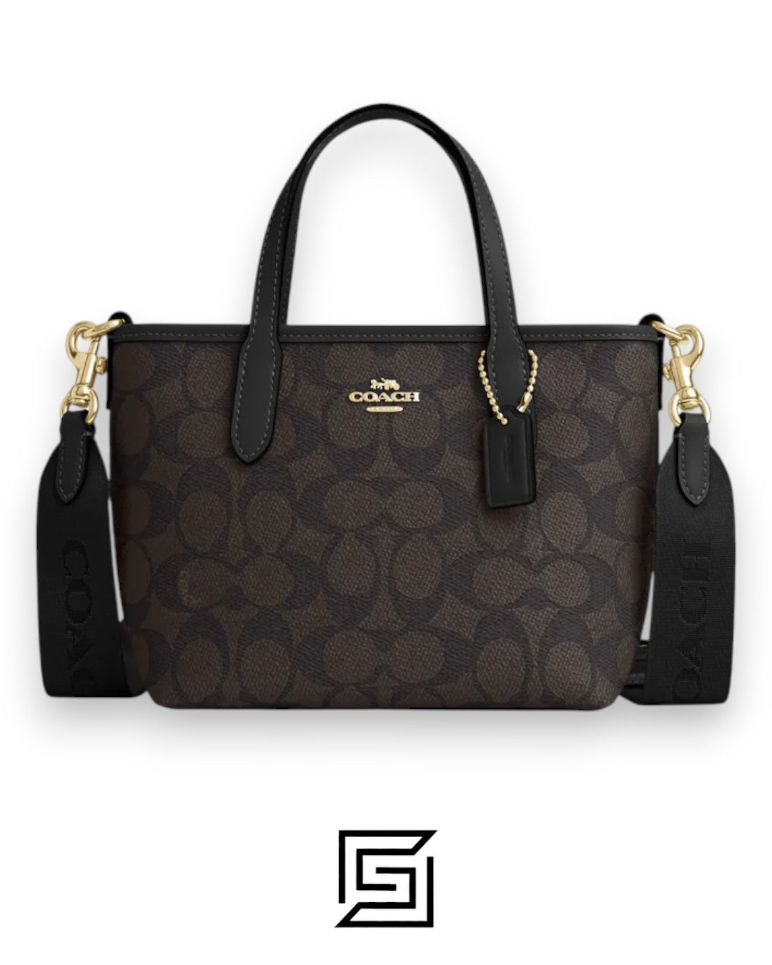 City Mini Tote Bag In Signature Canvas CW032 BROWN