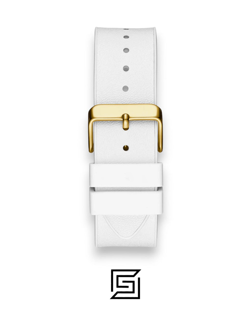 GUESS MEN Gold TONE Analog WHITE BAND Watch -GW0202G6