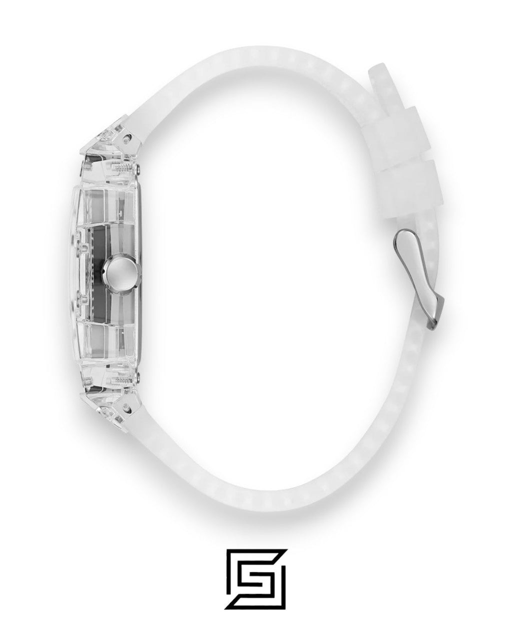 GUESS MEN TRANSPARENT TONE Analog TRANSPARENT BAND Watch -GW0499G8