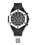 GUESS MEN BLACK Tone Analog Band Color BLACK SILICON WATCH GW0579G1