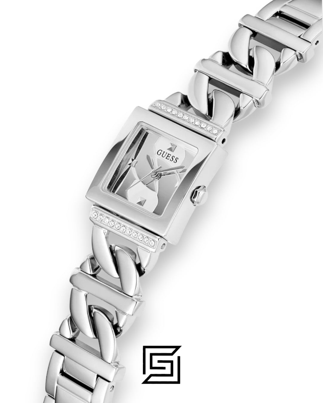 GUESS Ladies SILVER Tone Analog GW0603L1