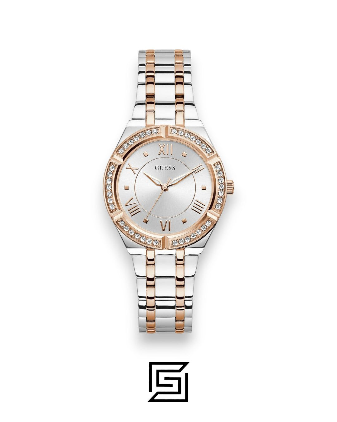 GUESS Ladies SILVER X ROSE GOLD TOW TONE Analog Watch GW0033L9