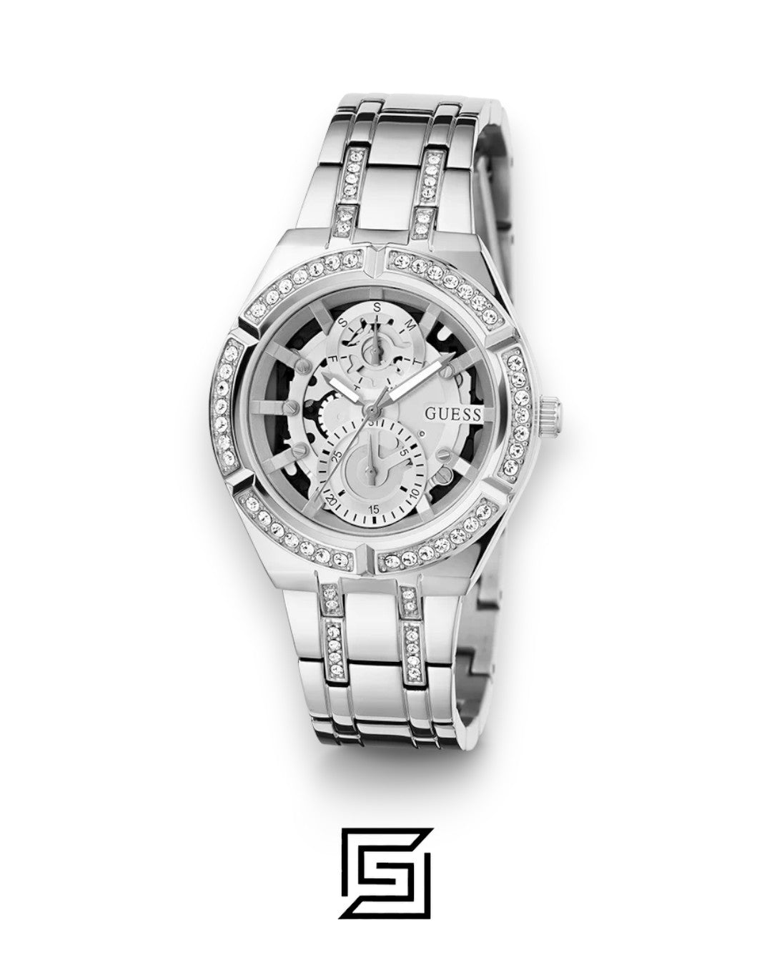 GUESS Ladies SILVER Tone Analog Watch GW0604L1