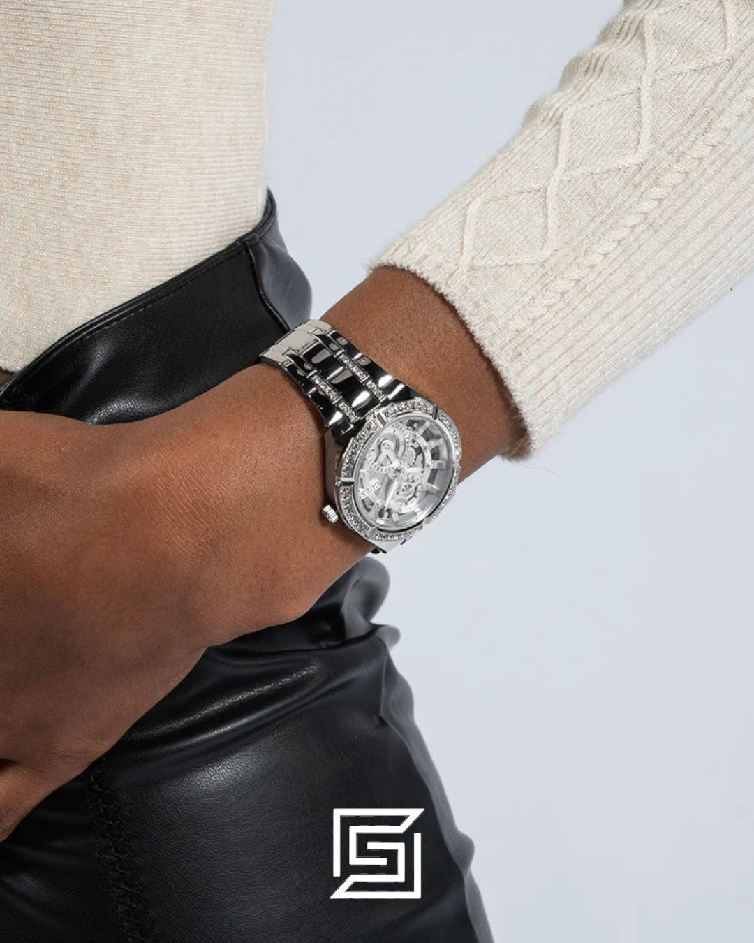 GUESS Ladies SILVER Tone Analog Watch GW0604L1