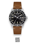 GUESS MEN SILVER Tone Analog Leather Watch GW0221G3