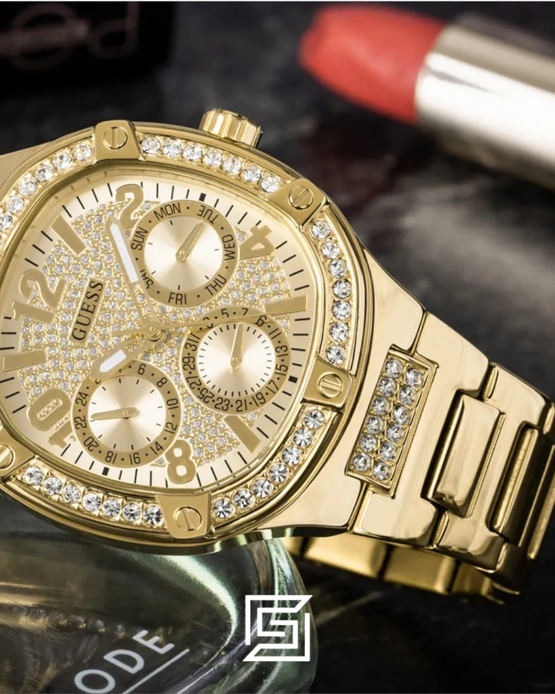 GUESS Ladies Gold Tone Analog Watch GW0558L2