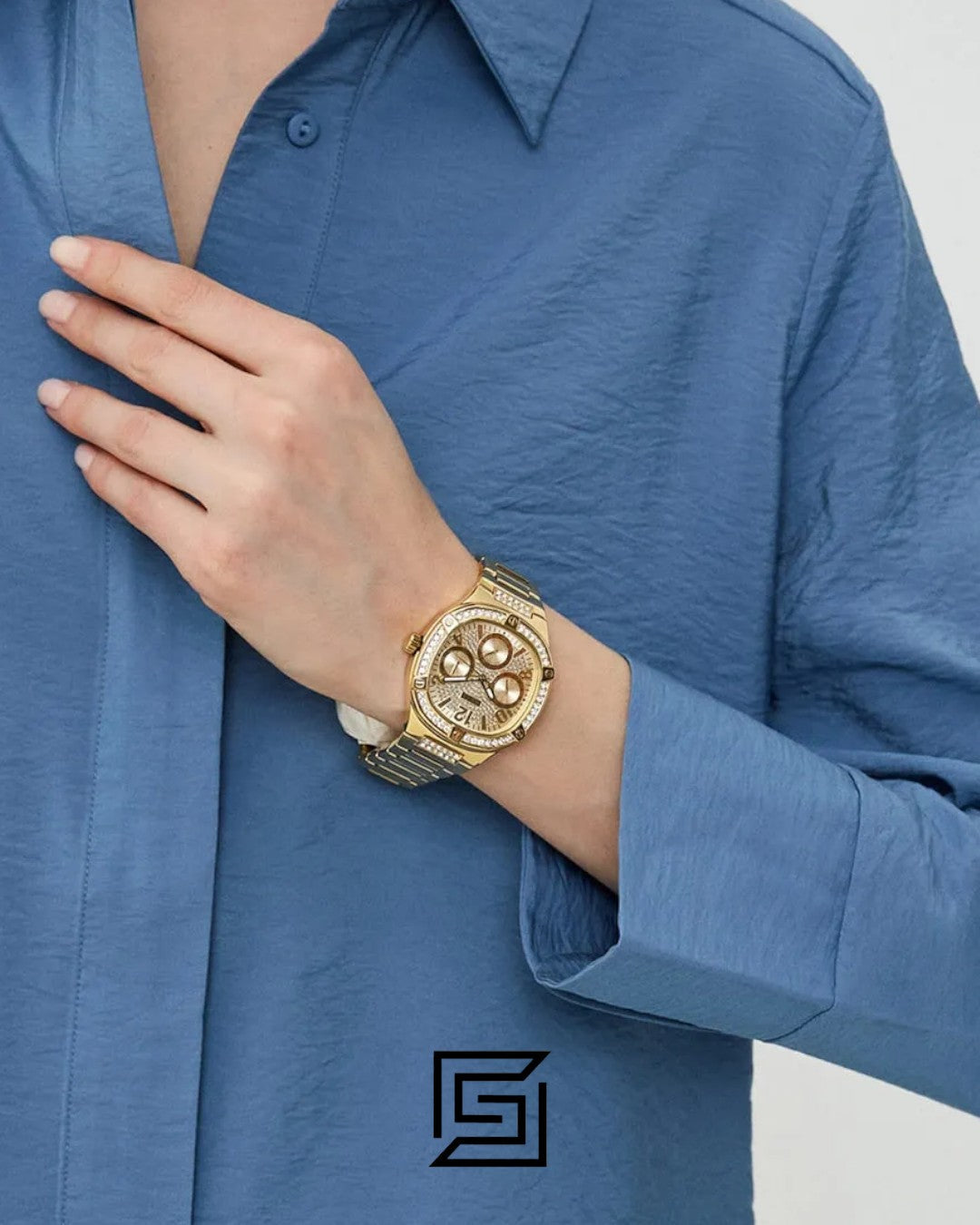 GUESS Ladies Gold Tone Analog Watch GW0558L2