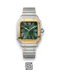 Cartier Santos 3241983 Automatic Green Roman Dial Two-Tone - 47mm