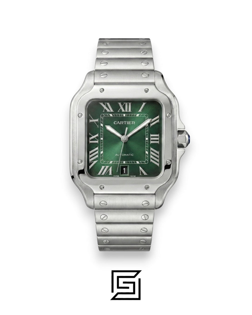 Cartier Santos 3241983 Automatic Green Roman Dial Stainless Steel - 40mm