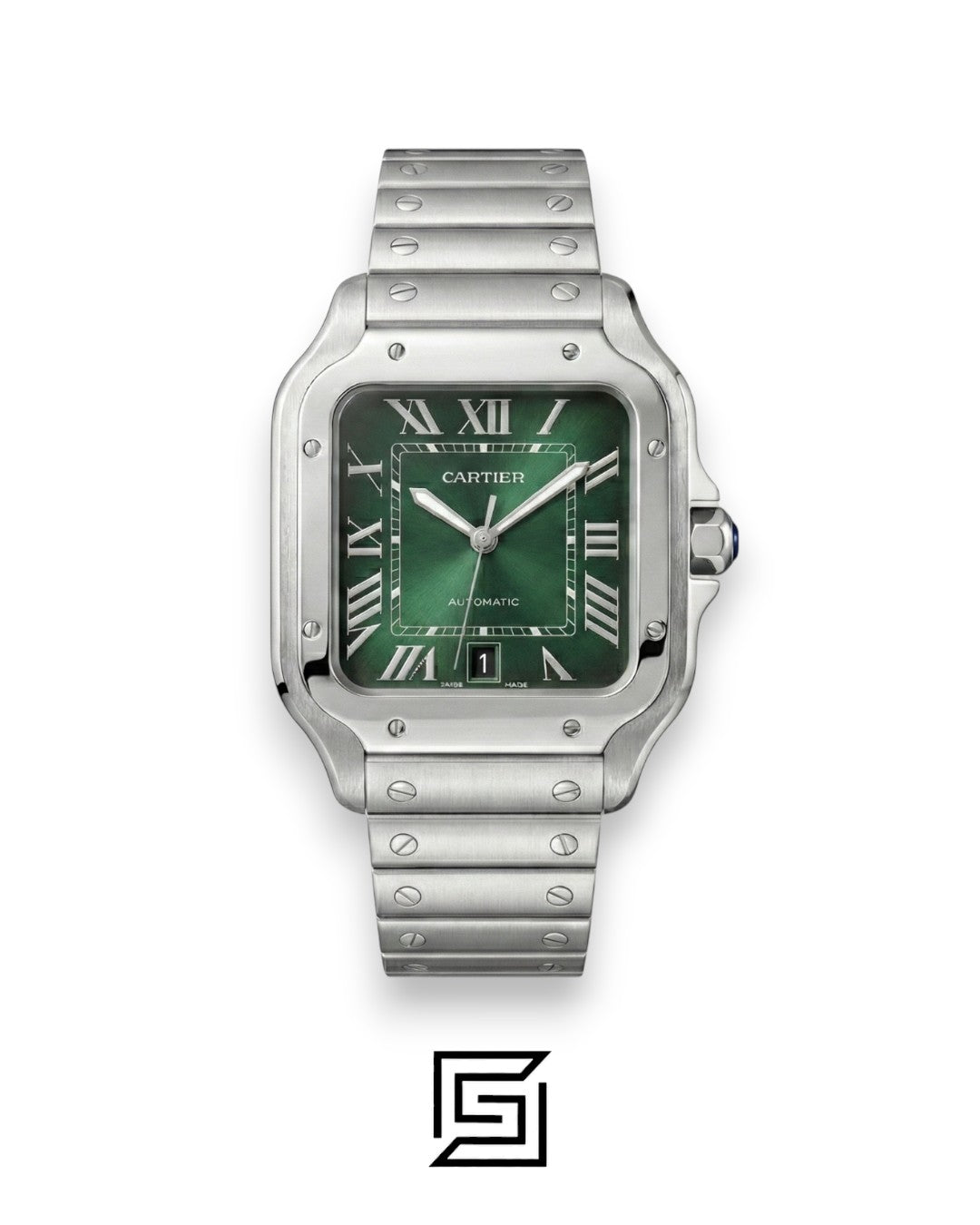 Cartier Santos 3241983 Automatic Green Roman Dial Stainless Steel - 40mm