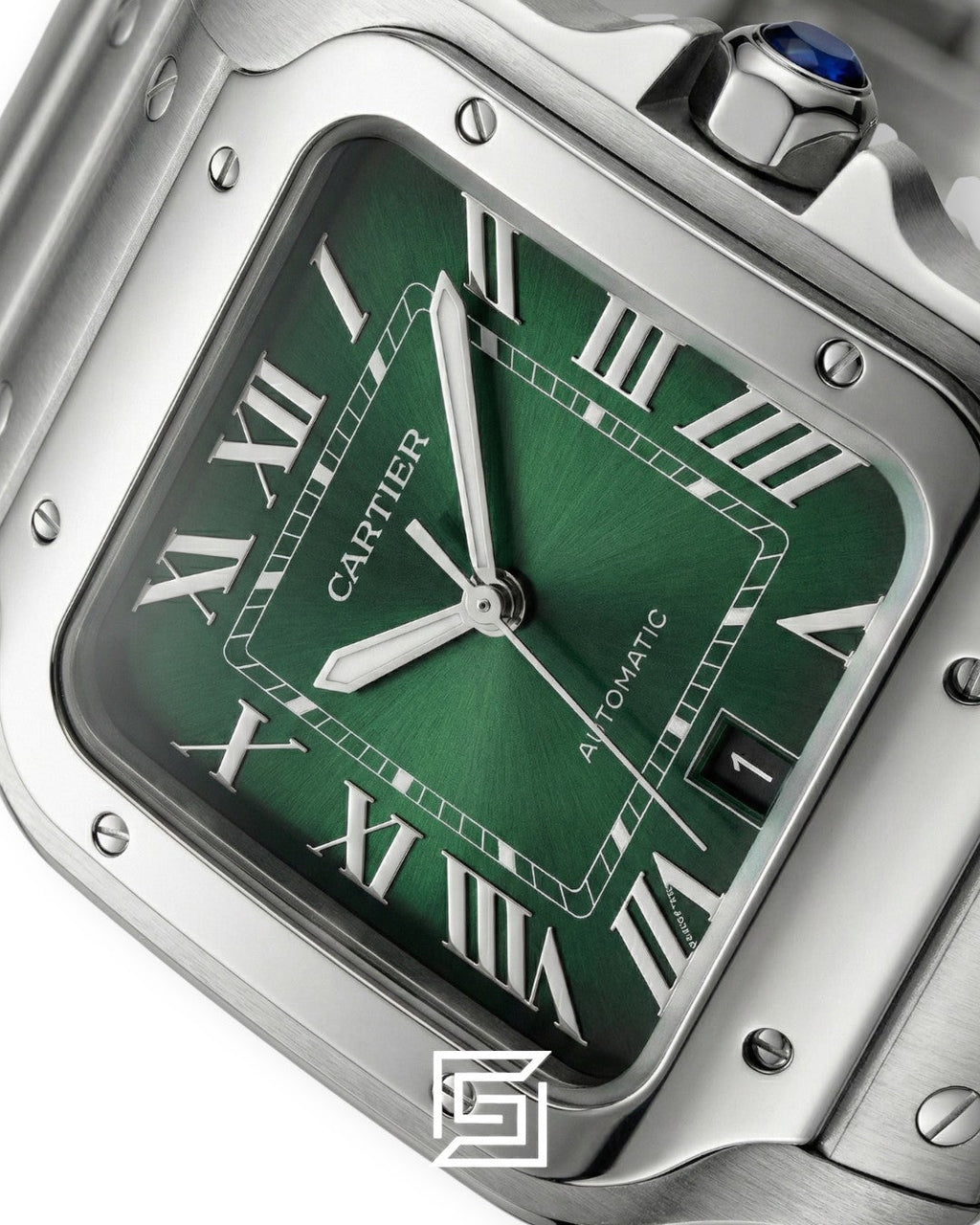 Cartier Santos 3241983 Automatic Green Roman Dial Stainless Steel - 40mm