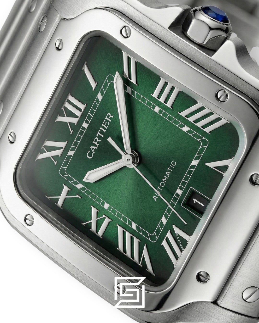 Cartier Santos 3241983 Automatic Green Roman Dial Stainless Steel - 40mm