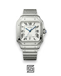 Cartier Santos 3241983 Automatic White Roman Dial Stainless Steel - 47mm