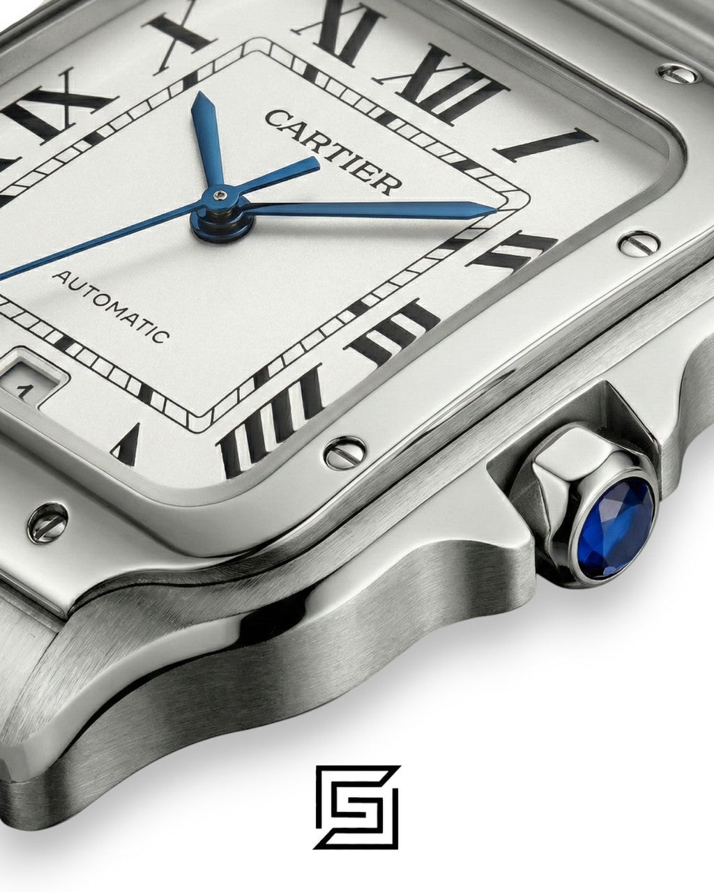 Cartier Santos 3241983 Automatic White Roman Dial Stainless Steel - 47mm