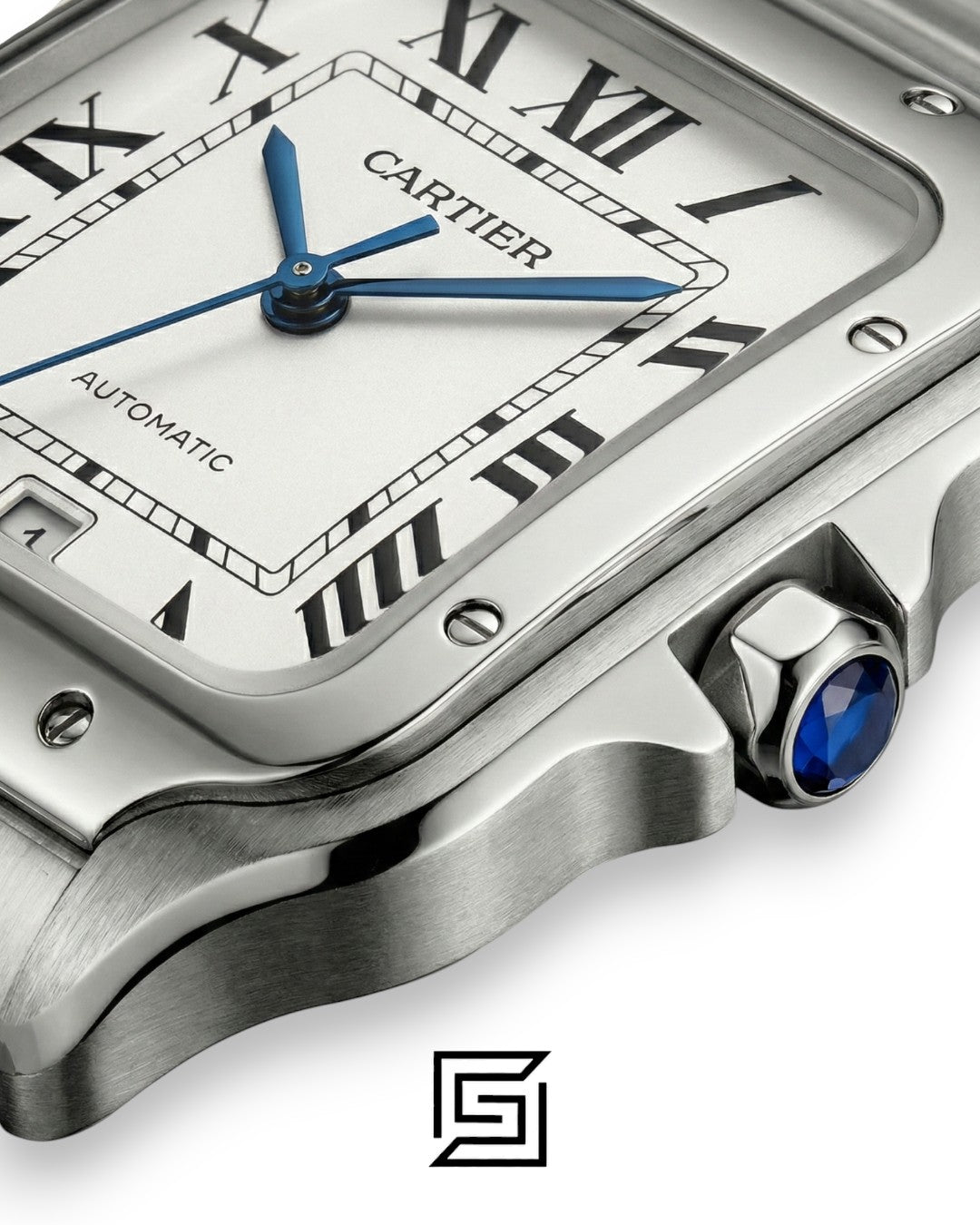 Cartier Santos 3241983 Automatic White Roman Dial Stainless Steel - 47mm